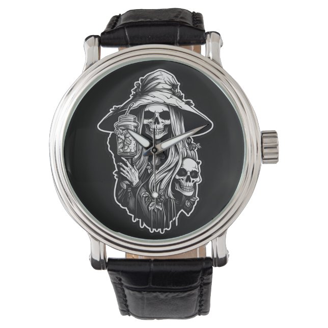 Reloj De Pulsera Bruja con linterna Halloween (Anverso)