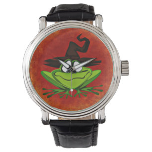 Reloj De Pulsera Brujería Frog Watch Leather Strap Black