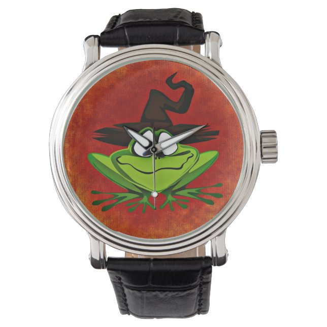 Reloj De Pulsera Brujería Frog Watch Leather Strap Black (Anverso)
