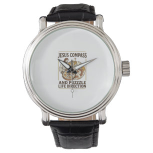 Reloj De Pulsera Brújula de Jesús y rompecabezas Dirección de la vi