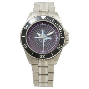 Reloj De Pulsera Brújula náutica azul gradiente