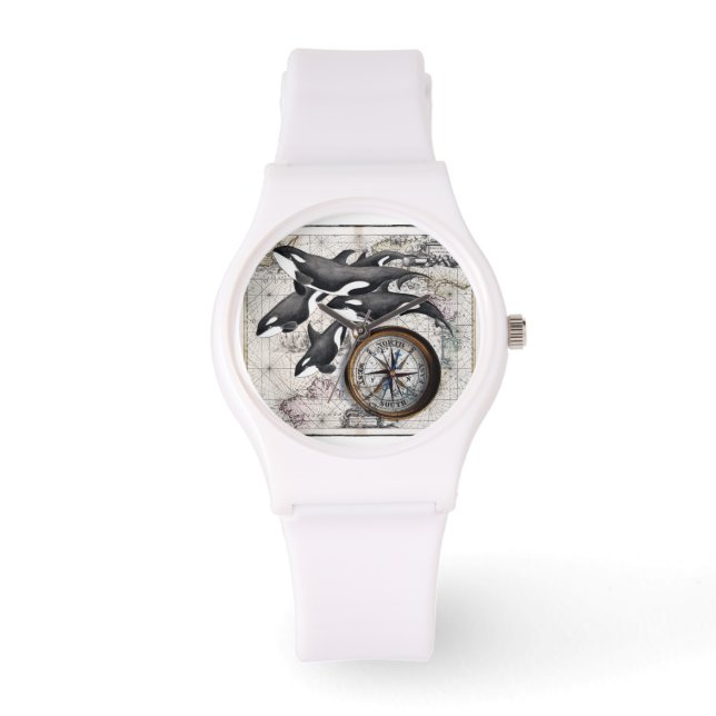 Reloj De Pulsera Brújula nautica orca (Anverso)