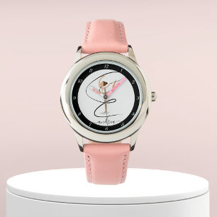Reloj De Pulsera Brunette Chica Gymnastics Gymnast Elegant Name Cut
