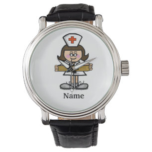 Reloj De Pulsera Brunette Femenina De Enfermería Vela Personalizar!