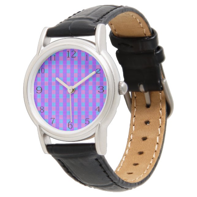 Reloj De Pulsera Bubblegum Tartan Print, (Angular)