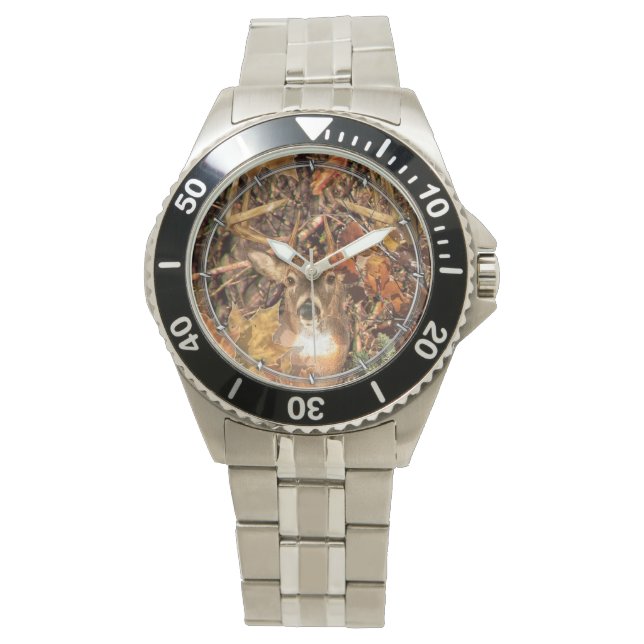 Reloj De Pulsera Buck en otoño Camo venado blanco (Anverso)