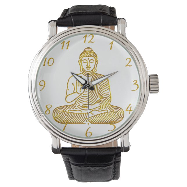 Reloj De Pulsera Buda de oro en paz (Anverso)