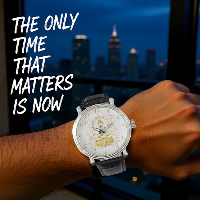 Reloj De Pulsera Buda de oro sentado en Lotus Pose. (Subido por el creador)