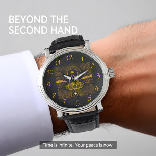 Reloj De Pulsera Buda elegante rodeado de olas y montañas