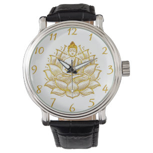 Reloj De Pulsera Buda en Lotus Flower.