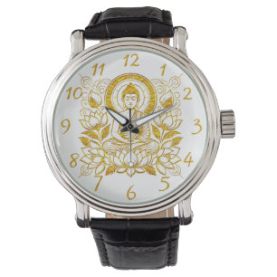 Reloj De Pulsera Buddha Amid Lotus Flowers
