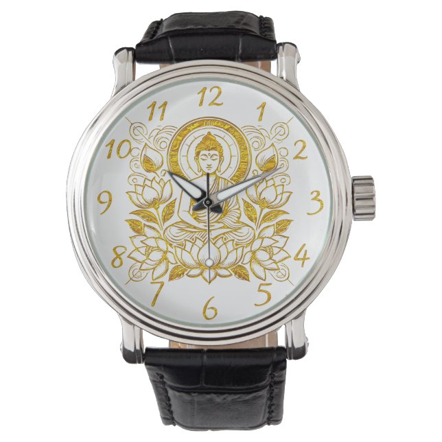 Reloj De Pulsera Buddha Amid Lotus Flowers (Anverso)