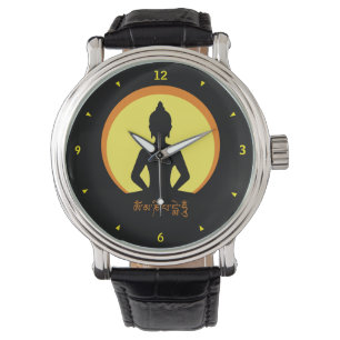 Reloj De Pulsera Buddha Shakyamuni y SunDisc/Luz de noche