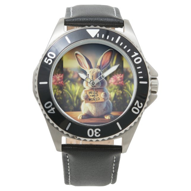 Reloj De Pulsera Buen Conejo Hola Mundo eWatch. (Anverso)