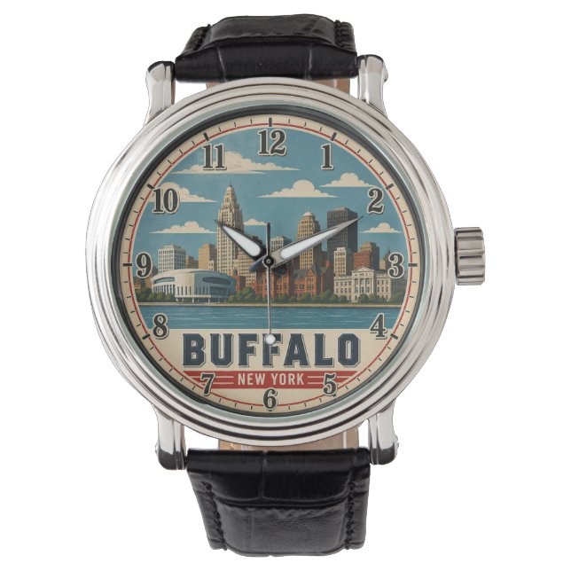 Reloj De Pulsera Buffalo New York Skyline (Anverso)