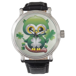 Reloj De Pulsera Búho Bebé Lindo St Patrick Dibujo Animado