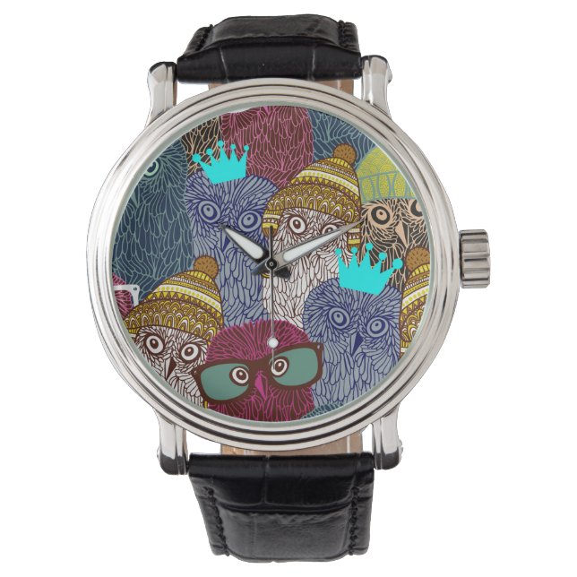 Reloj De Pulsera Búho en la corona (Anverso)