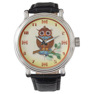 Reloj De Pulsera Búho grande de Brown