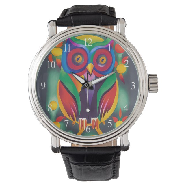 Reloj De Pulsera Búho holográfico de color lindo (Anverso)