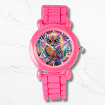 Reloj De Pulsera Búho lindo colorido brillante Floral Moon Niños Gi<br><div class="desc">Los niños de Girly eWatch Watches de la Luna Floral Brillante de Búho Cute Colorful presentan un búho lindo y colorido y luminoso con flores. Creado por Evco Studio www.zazzle.com/store/evcostudio</div>