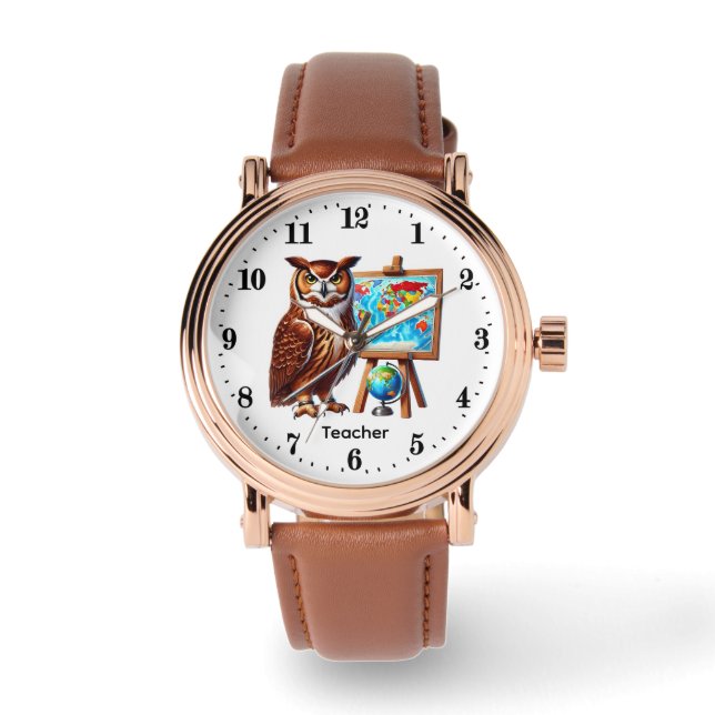 Reloj De Pulsera Búho maestro lindo personalizable (Anverso)