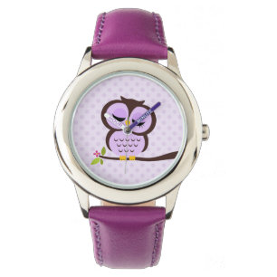 Reloj De Pulsera Búho morado