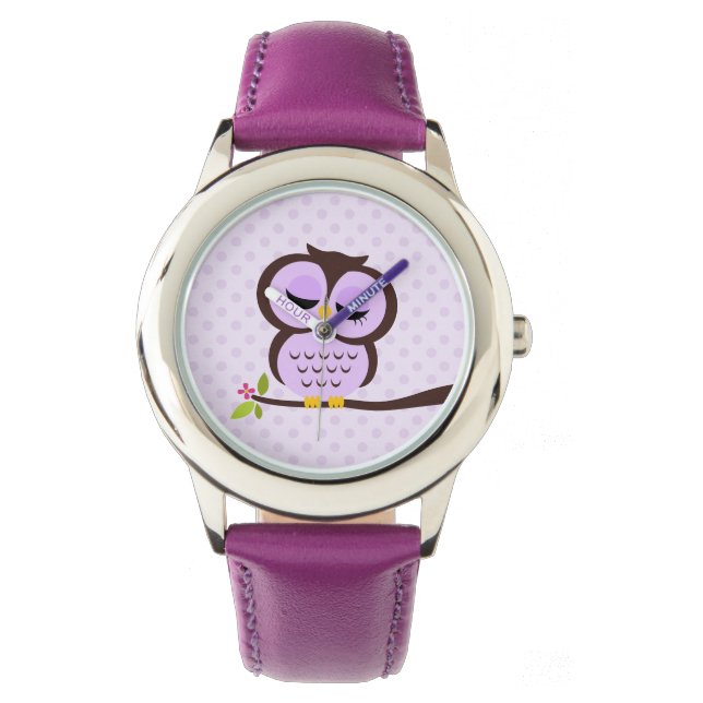 Reloj De Pulsera Búho morado (Anverso)