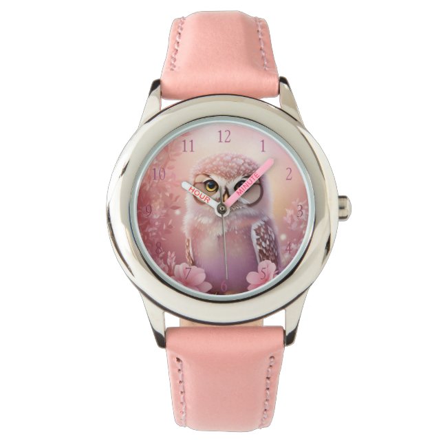Reloj De Pulsera Búho rosado adorable (Anverso)