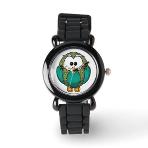 Reloj De Pulsera Búho Verde azulado de pavo real