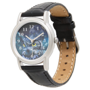 Reloj De Pulsera Búho y cielo nocturno