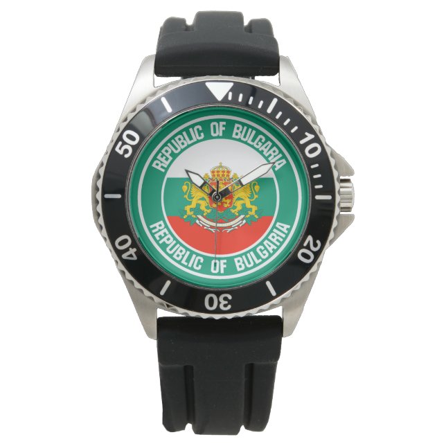 Reloj De Pulsera Bulgaria redonda Emblem (Anverso)