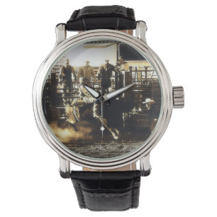Reloj De Pulsera Bull Riding Rodeo País Vaquero Occidental