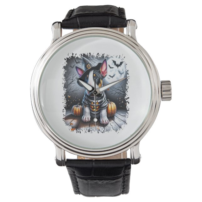 Reloj De Pulsera Bull Terrier Dog Halloween (Anverso)