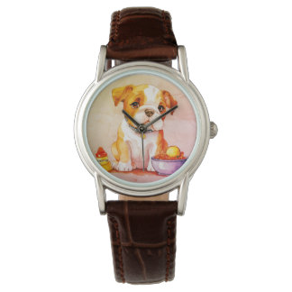Reloj De Pulsera Bulldog bebé vintage sentado y pensativo