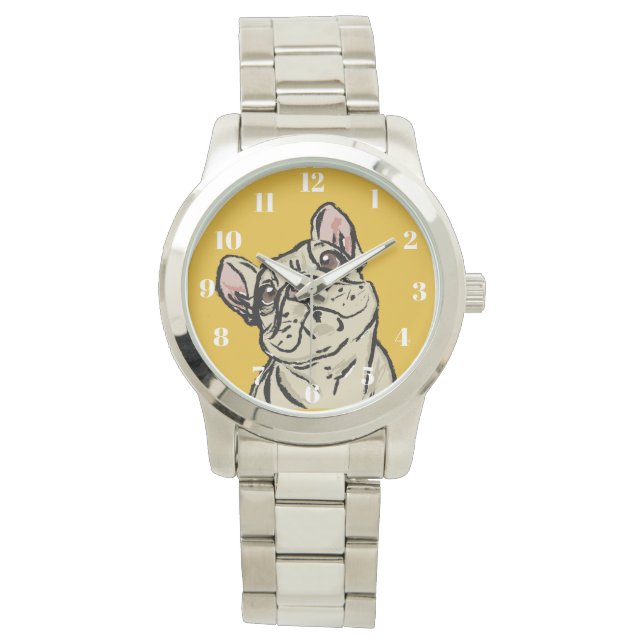 Reloj De Pulsera Bulldog francés con graffiti (Anverso)