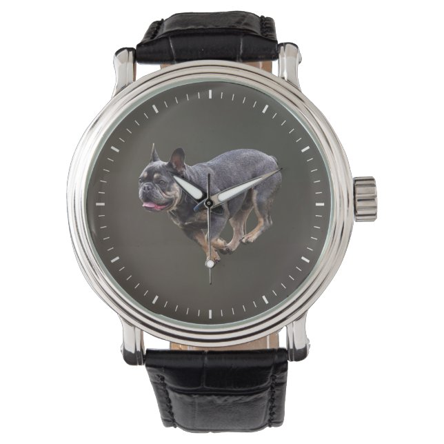 Reloj De Pulsera Bulldog Francés Corriendo (Anverso)
