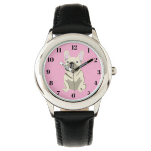 Reloj De Pulsera Bulldog Francés Crema