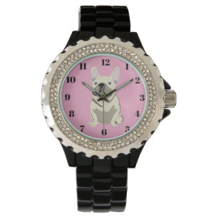 Reloj De Pulsera Bulldog Francés Crema