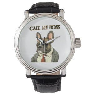 Reloj De Pulsera Bulldog francés en un traje