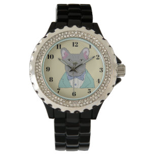 Reloj De Pulsera Bulldog Francés Gris