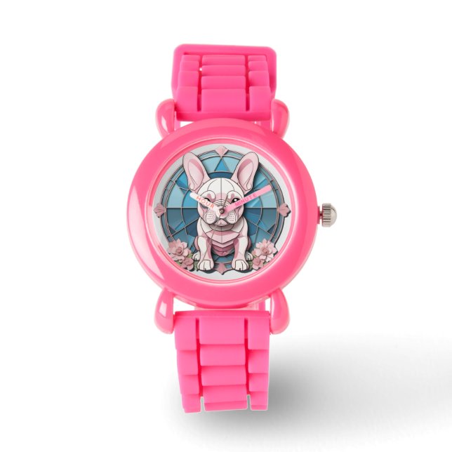 Reloj De Pulsera Bulldog francés lindo Pastel Stainass (Anverso)