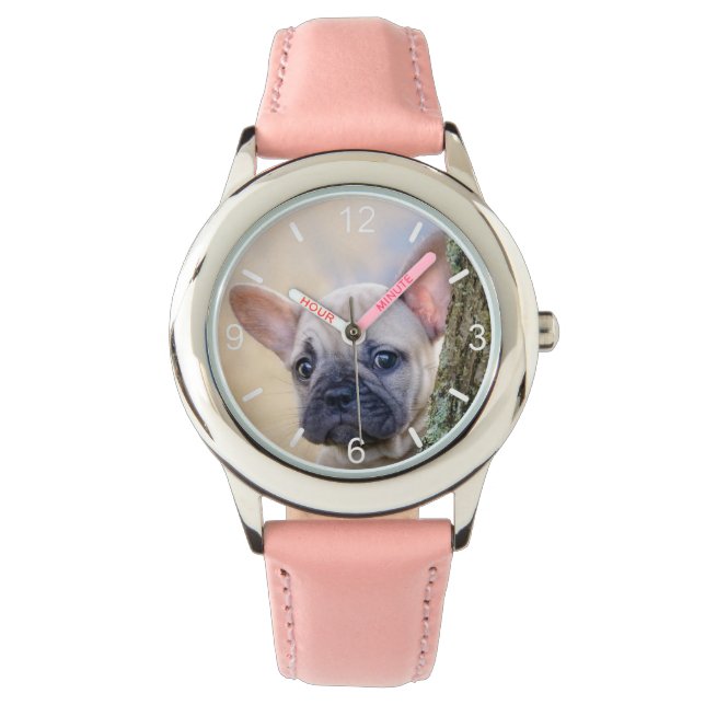 Reloj De Pulsera Bulldog francés lindo posando en una bifurcación (Anverso)
