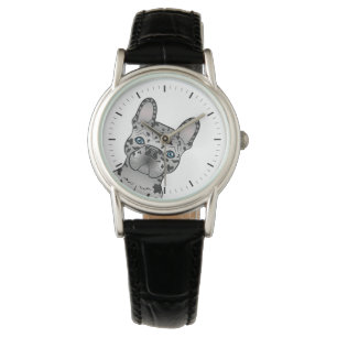 Reloj De Pulsera Bulldog francés Merle Azul / Perro Cute Frenchie