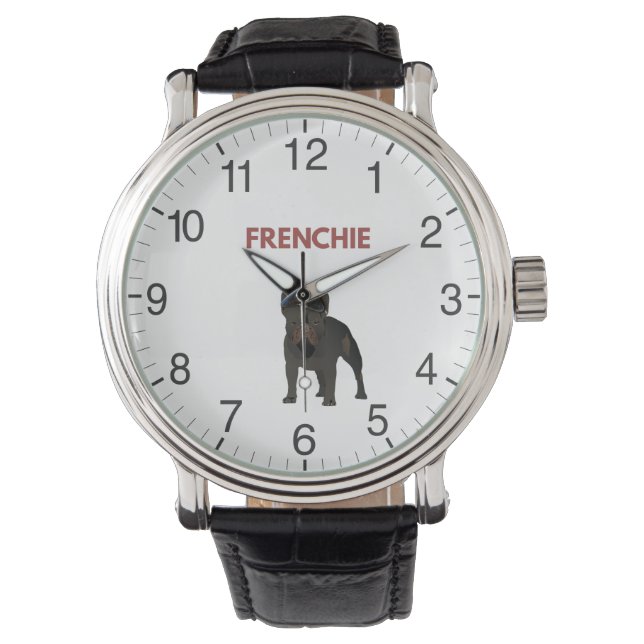Reloj De Pulsera Bulldog francés oscuro (Anverso)