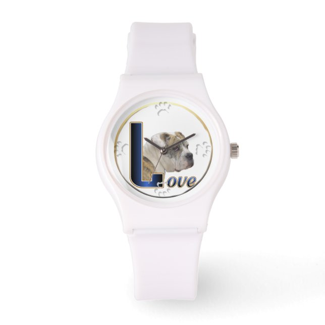 Reloj De Pulsera Bulldog Love Art (Anverso)