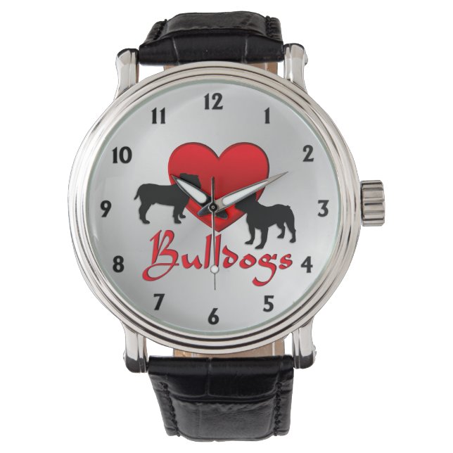 Reloj De Pulsera Bulldoges cardíacos (Anverso)