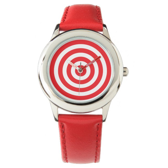 Reloj De Pulsera Bullseye blanco y rojo Watch (Anverso)