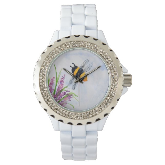 Reloj De Pulsera Bumble Bee Watercolor (Anverso)
