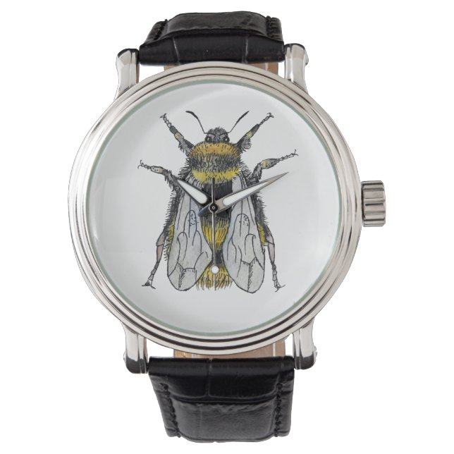 Reloj De Pulsera Bumble Bee Watercolor Artista Watch (Anverso)