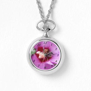 Reloj De Pulsera Bumblebee en la flor de Hibiscus